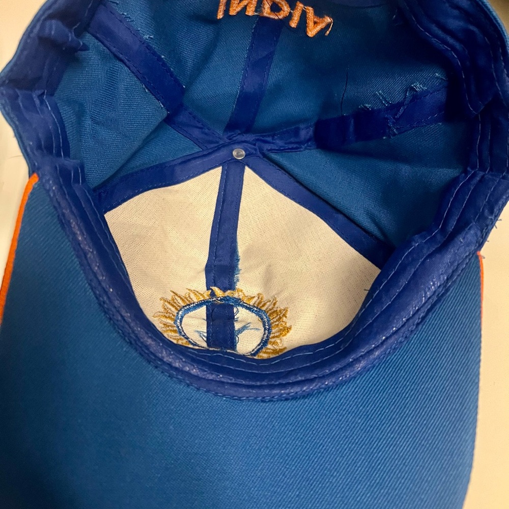 Blue Cricket Cap with India Embroidery - Picture 3 of 3